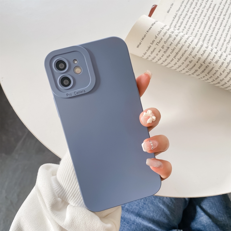 

For iPhone 11 Pro Max Straight Side Liquid Silicone Phone Case (Blue)