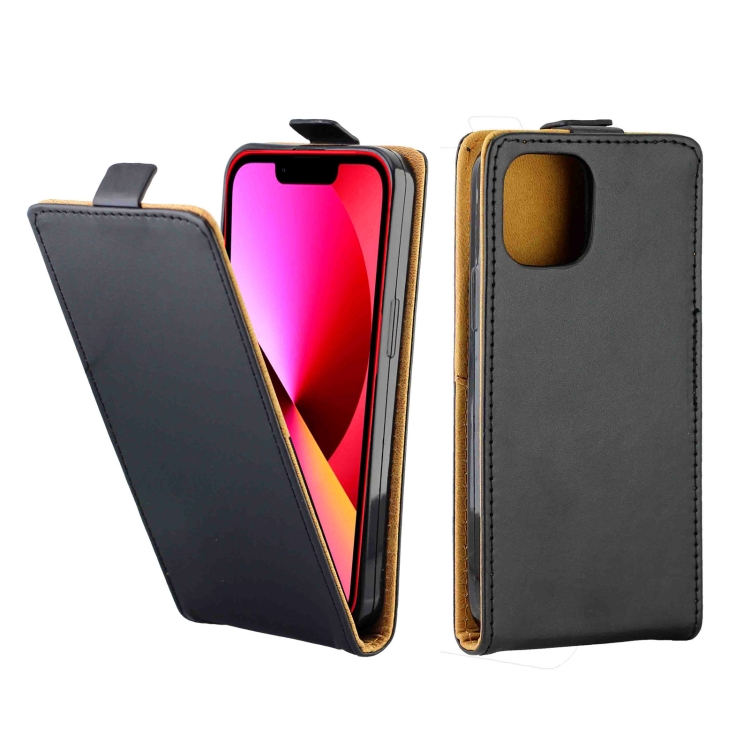 

Business Style Vertical Flip TPU Leather Case with Card Slot For iPhone 13(Black)