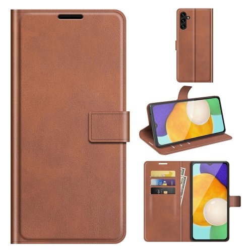 

For Samsung Galaxy A13 5G Retro Calf Pattern Buckle Horizontal Flip Leather Case with Holder & Card Slots & Wallet(Light Brown)