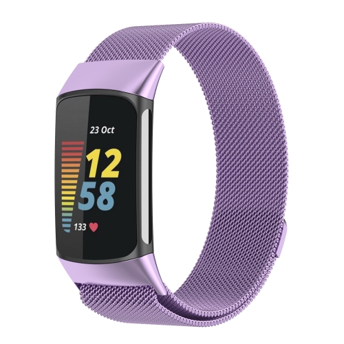 

Milano Magnetic Metal Watch Band for Fitbit Charge 5(Light Purple)