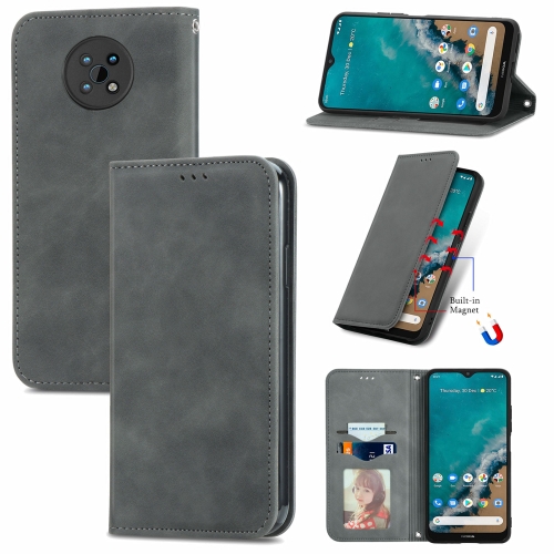 

For Nokia G50 Retro Skin Feel Business Magnetic Horizontal Flip Leather Case With Holder & Card Slots & Wallet & Photo Frame(Grey)