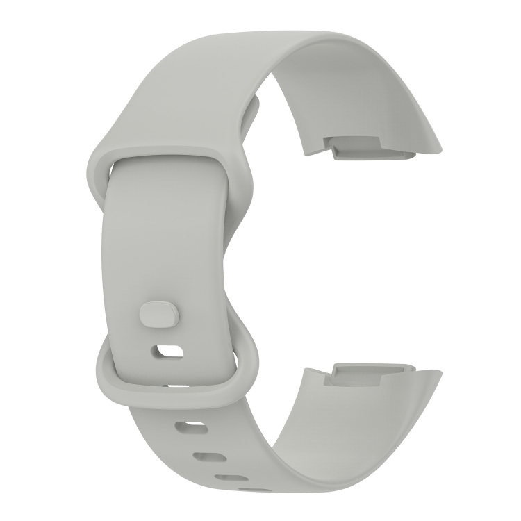 

For Fitbit Charge 5 Monochromatic Silicone Watch Band, Size: Small Size(Grey)