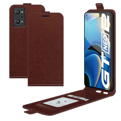 

For OPPO Realme GT Neo2 R64 Texture Single Vertical Flip Leather Protective Case with Card Slots & Photo Frame(Brown)