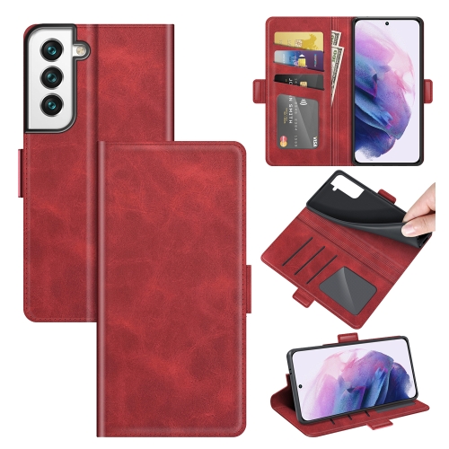 

For Samsung Galaxy S22 5G Dual-side Magnetic Buckle Horizontal Flip Leather Case with Holder & Card Slots & Wallet(Red)