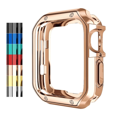 

Anti-fall Electroplating TPU Watch Protective Case for Apple 1/2/3/4/5/6/7/SE 42mm/44mm/45mm(Rose Gold)