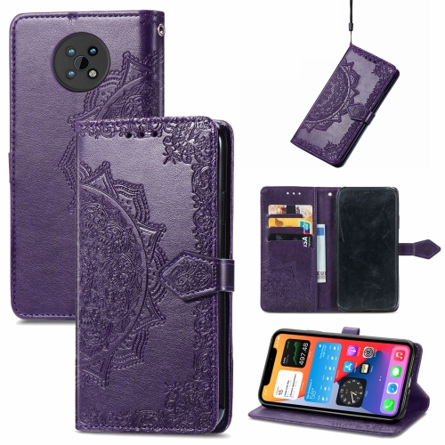 

For Nokia G50 Mandala Embossing Pattern Horizontal Flip Leather Case with Holder & Card Slots & Wallet & Lanyard(Purple)