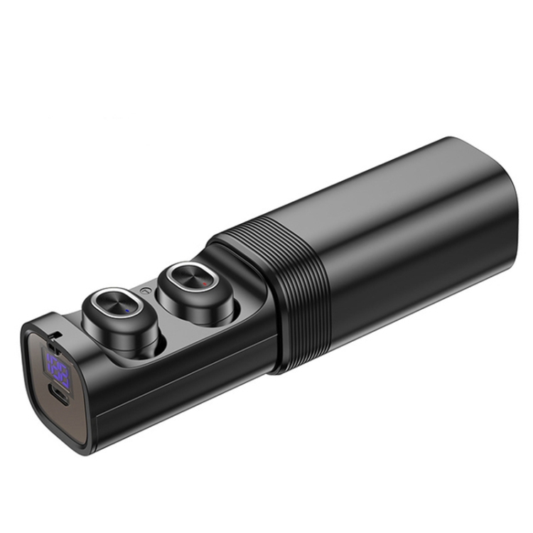 

T&G TG909 TWS In-Ear Mini Dual Channel Stereo Bluetooth Earphones with LED Display(Black Silver)
