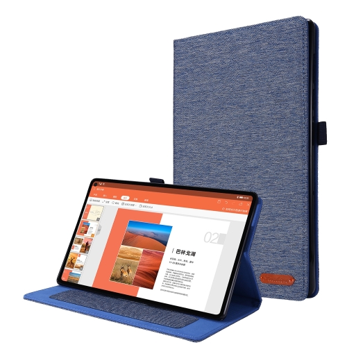 

For OPPO Realme Pad 10.4 Horizontal Flip Fabric PU Leather Tablet Case with Card Slots & Holder(Blue)