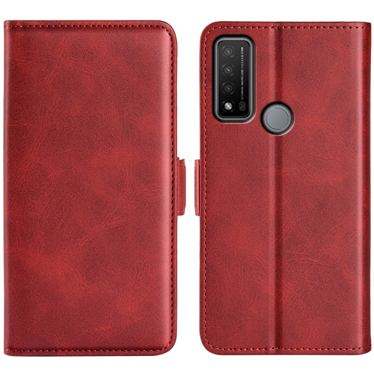 

For TCL 20 R 5G Dual-side Magnetic Buckle Horizontal Flip Phone Leather Case with Holder & Card Slots & Wallet(Red)