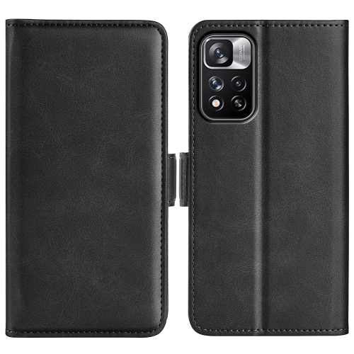 For Xiaomi Redmi Note 11 Pro / Note 11 Pro+ Dual-side Magnetic Buckle Horizontal Flip Leather Case with Holder & Card Slots & Wallet(Black)