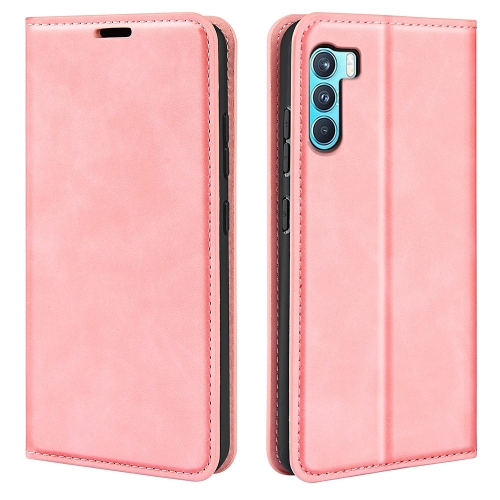 For OPPO K9 Pro Retro-skin Business Magnetic Suction Leather Case with Holder & Card Slots & Wallet(Pink)