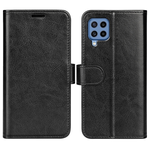 For Samsung Galaxy M22 R64 Texture Single Horizontal Flip Protective Case with Holder & Card Slots & Wallet& Photo Frame(Black)