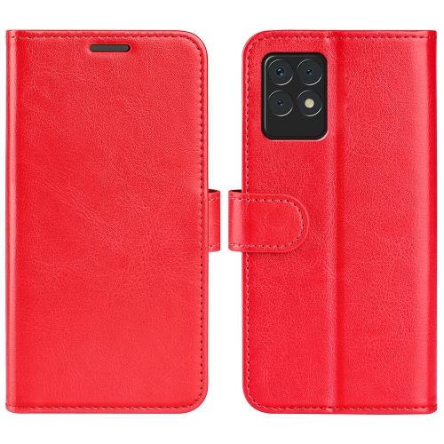 For OPPO Realme 8i R64 Texture Single Horizontal Flip Protective Case with Holder & Card Slots & Wallet & Photo Frame(Red)
