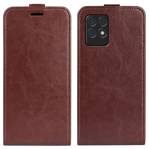 

For OPPO Realme 8i R64 Texture Single Vertical Flip Leather Protective Case with Card Slots & Photo Frame(Brown)