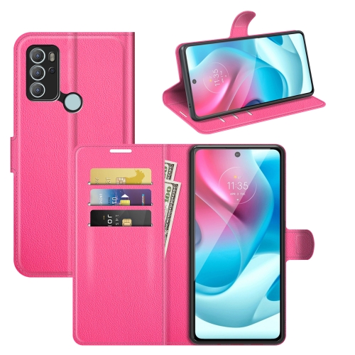 

For Motorola Moto G60S Litchi Texture Horizontal Flip Phone Protective Case with Holder & Card Slots & Wallet(Rose Red)
