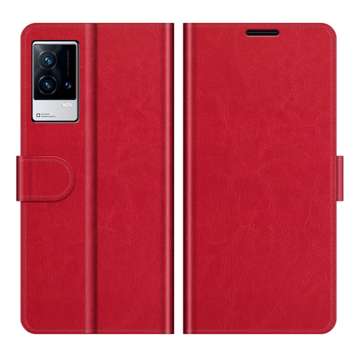 For vivo iQOO 8 R64 Texture Horizontal Flip Protective Case with Holder & Card Slots & Wallet& Photo Frame(Red)