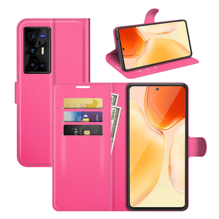 

Litchi Texture Leather Phone Case For vivo X70 Pro+(Rose Red)