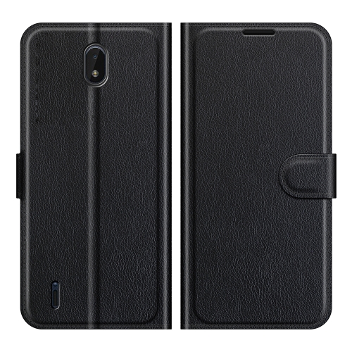 For Nokia C01 Plus Litchi Texture Horizontal Flip Protective Case with Holder & Card Slots & Wallet(Black)