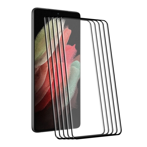 

5 PCS For Samsung Galaxy S21 Ultra ENKAY 0.26mm 3D Curved Full Hot Bending Tempered Glass Film