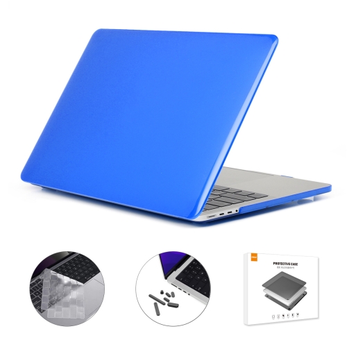 

ENKAY Hat-Prince 3 in 1 Crystal Laptop Protective Case + TPU Keyboard Film + Anti-dust Plugs Set for MacBook Pro 16.2 inch A2485 2021, Version:US Version(Dark Blue)