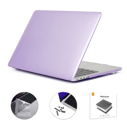 

ENKAY Hat-Prince 3 in 1 Crystal Laptop Protective Case + TPU Keyboard Film + Anti-dust Plugs Set for MacBook Pro 16.2 inch A2485 2021, Version:US Version(Purple)