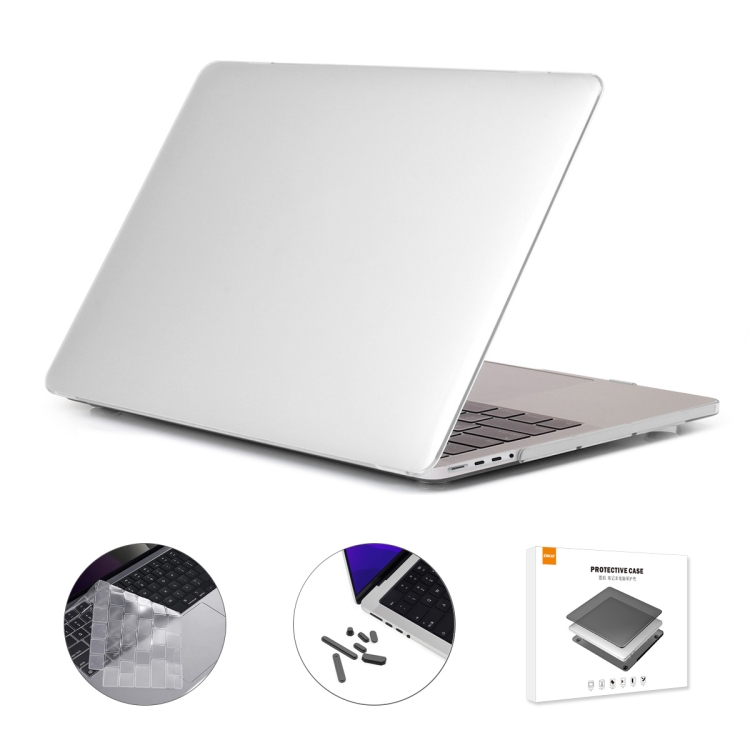 

ENKAY Hat-Prince 3 in 1 Crystal Laptop Protective Case + TPU Keyboard Film + Anti-dust Plugs Set for MacBook Pro 16.2 inch A2485 2021, Version:EU Version(Transparent)