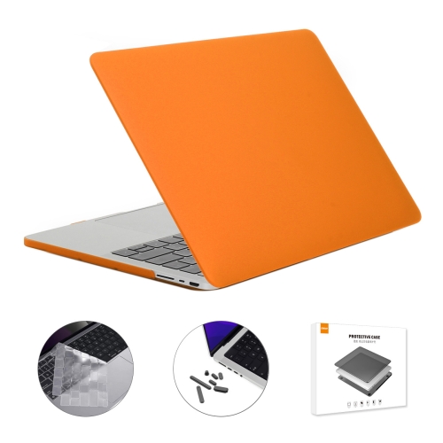 

ENKAY Hat-Prince 3 in 1 Matte Laptop Protective Case + TPU Keyboard Film + Anti-dust Plugs Set for MacBook Pro 14.2 inch A2442 2021, Version:US Version(Orange)