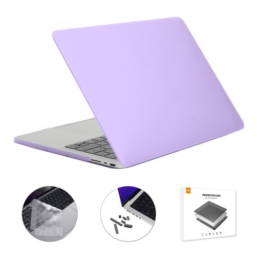 

ENKAY Hat-Prince 3 in 1 Matte Laptop Protective Case + TPU Keyboard Film + Anti-dust Plugs Set for MacBook Pro 14.2 inch A2442 2021, Version:US Version(Purple)