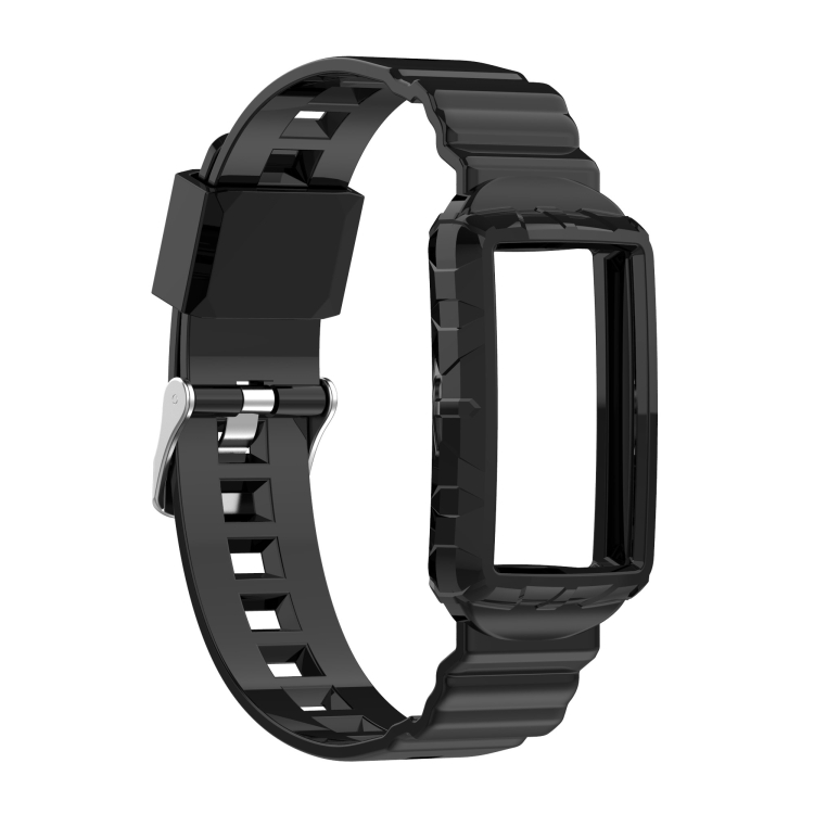 Đối với Fitbit Charge Silicone One Body Armor Watch Strap (Đen)