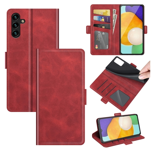 

For Samsung Galaxy A13 5G Dual-side Magnetic Buckle Horizontal Flip Leather Case with Holder & Card Slots & Wallet(Red)