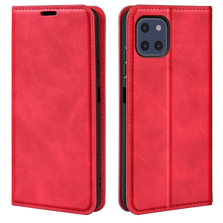 

For Samsung Galaxy A03 164mm Retro-skin Magnetic Leather Case with Holder & Card Slots & Wallet(Red)