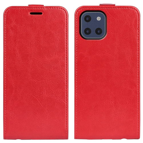 

For Samsung Galaxy A03 164mm R64 Texture Vertical Flip Leather Case with Card Slots & Photo Frame(Red)