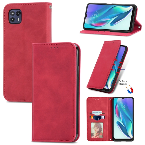 

For Motorola Moto G50 5G Retro Skin Feel Magnetic Horizontal Flip Leather Case(Red)