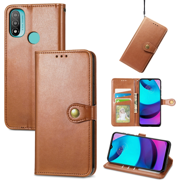 Cases, Covers & Skins For Motorola Moto E20 Retro Solid Color Buckle