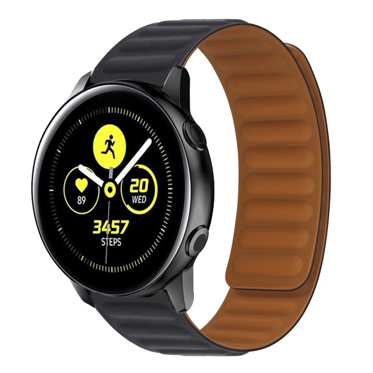 

Silicone Magnetic Watch Band For Samsung Galaxy Watch Active(Black)