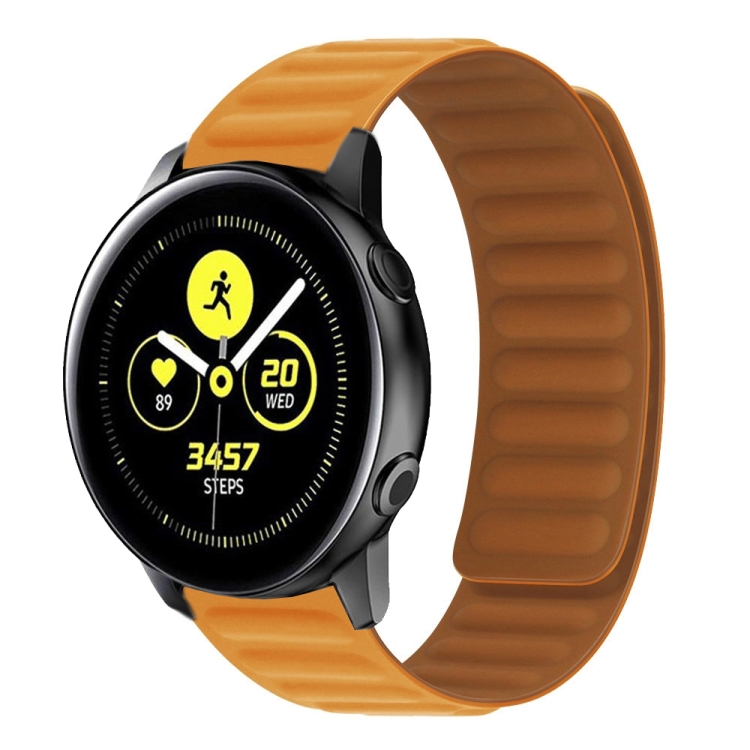 

Silicone Magnetic Watch Band For Samsung Galaxy Watch Active(Orange Yellow)