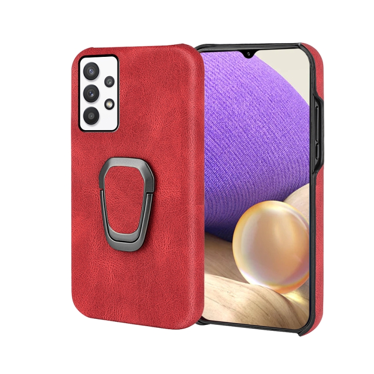 

Ring Holder PU Phone Case For Samsung Galaxy A32 5G / M32 5G(Red)