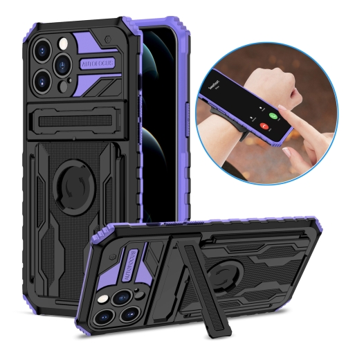 

ENKAY Armor Wristband Phone Case for iPhone 13 Pro(Purple)