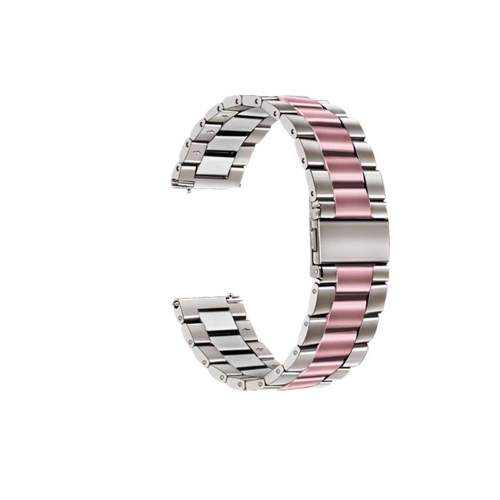 

For Huawei Watch GT Runner / Watch GT 3 46mm Three Bead Stainless Steel Watch Band (Silver Pink)