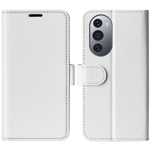 

For Motorola Edge X30 R64 Texture Single Horizontal Flip Phone Case(White)