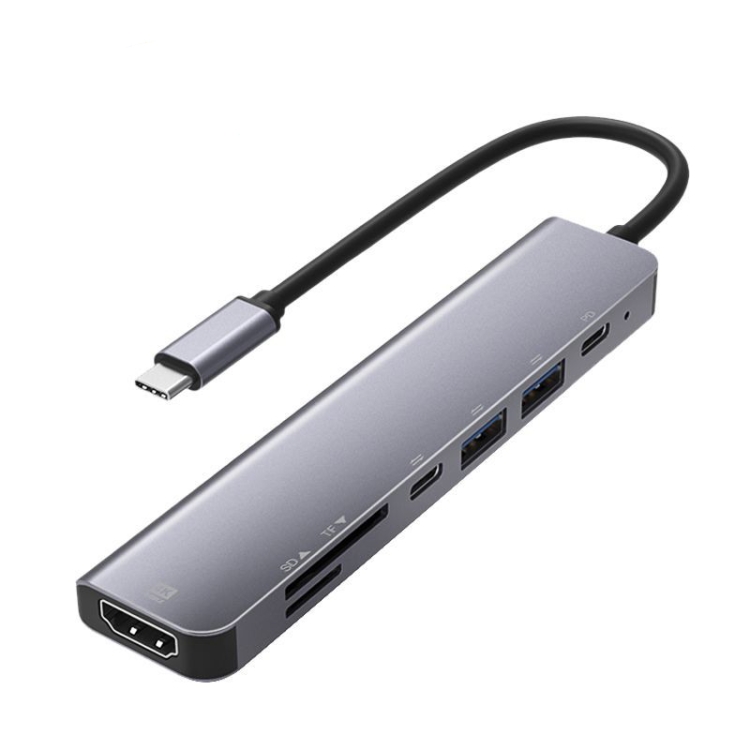 

UC902 7-in-1 Multi-function HDMI+SD/TF+USB x 2+Type-C+PD to USB-C / Type-C Aluminum Alloy HUB