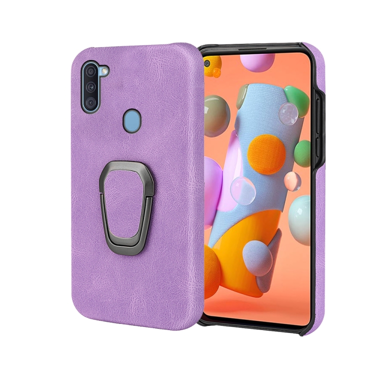 

Ring Holder PU Phone Case For Samsung Galaxy A11 / M11(Purple)