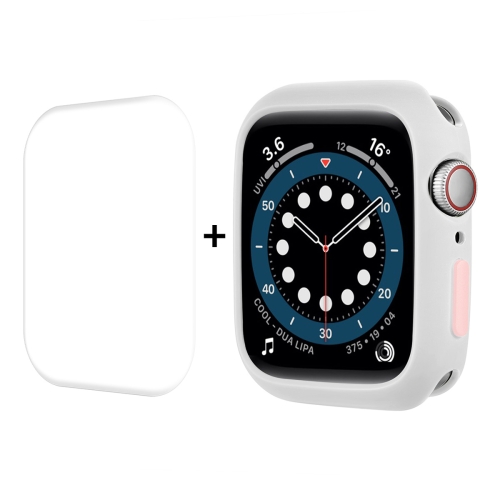 

ENKAY TPU Case + Full Coverage PET Screen Protector For Apple Watch Series 7 41mm(White)