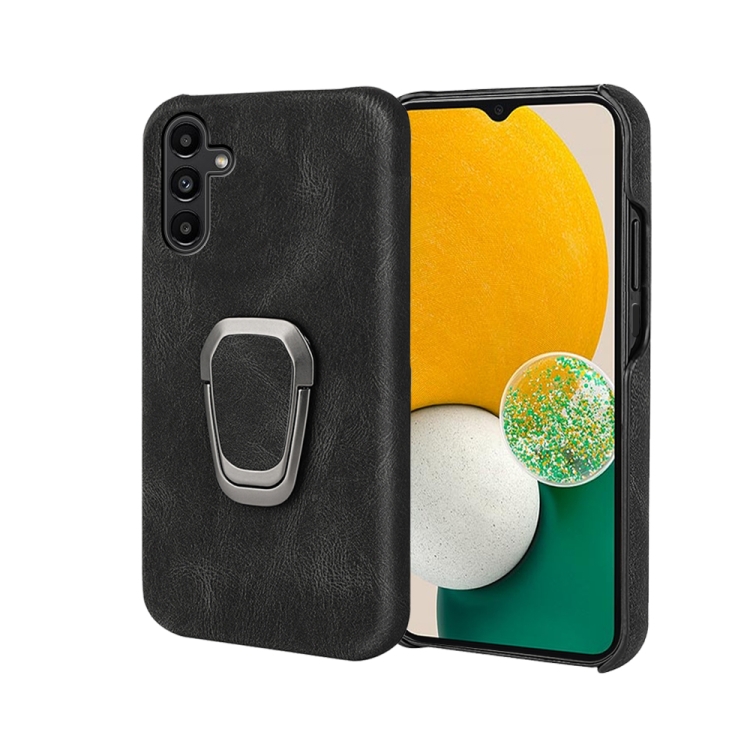 

Ring Holder PU Phone Case For Samsung Galaxy A13 4G(Black)
