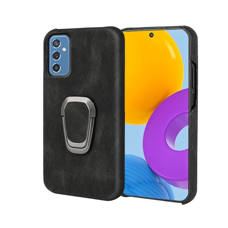 

Ring Holder PU Phone Case For Samsung Galaxy M52 5G(Black)