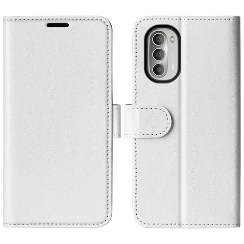 

For Motorola Moto G51 5G R64 Texture Single Leather Phone Case(White)