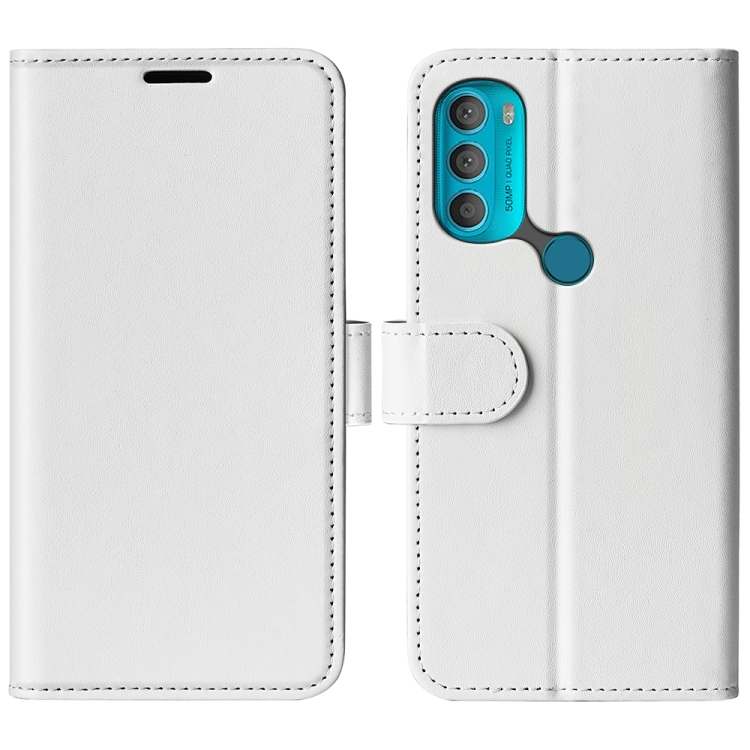 

For Motorola Moto G71 5G R64 Texture Single Leather Phone Case(White)