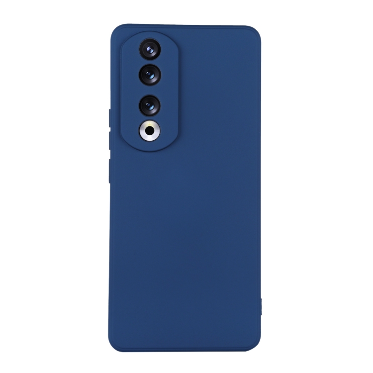

For Honor 90 Pro ENKAY Hat-Prince Liquid Silicone Shockproof Soft Phone Case(Dark Blue)