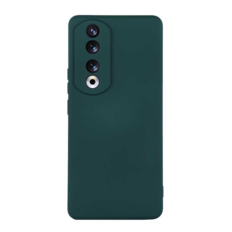 

For Honor 90 Pro ENKAY Hat-Prince Liquid Silicone Shockproof Soft Phone Case(Dark Green)