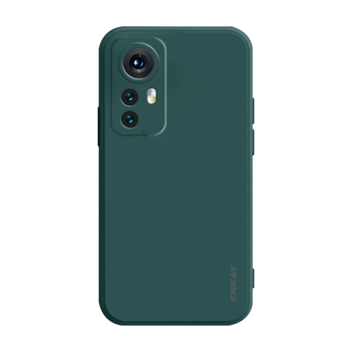 

For Xiaomi 12 Pro / 12S Pro ENKAY Liquid Silicone Soft Shockproof Phone Case(Dark Green)